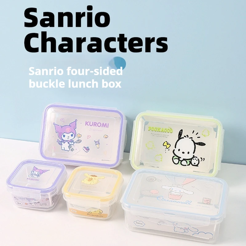

Miniso Sanrio Authorized Sealed Plastic Lunch Box Four-Sided Buckle Fresh-Keeping Container Kitchen Dining Bar Vacuum Thermos