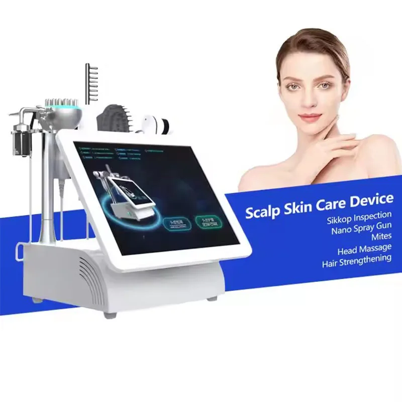 5 In 1 High Frequency Hair Follicle Detection Scalp Treatment Machine Hair Analyze Scalp Care Massage Hair Regrowth Device