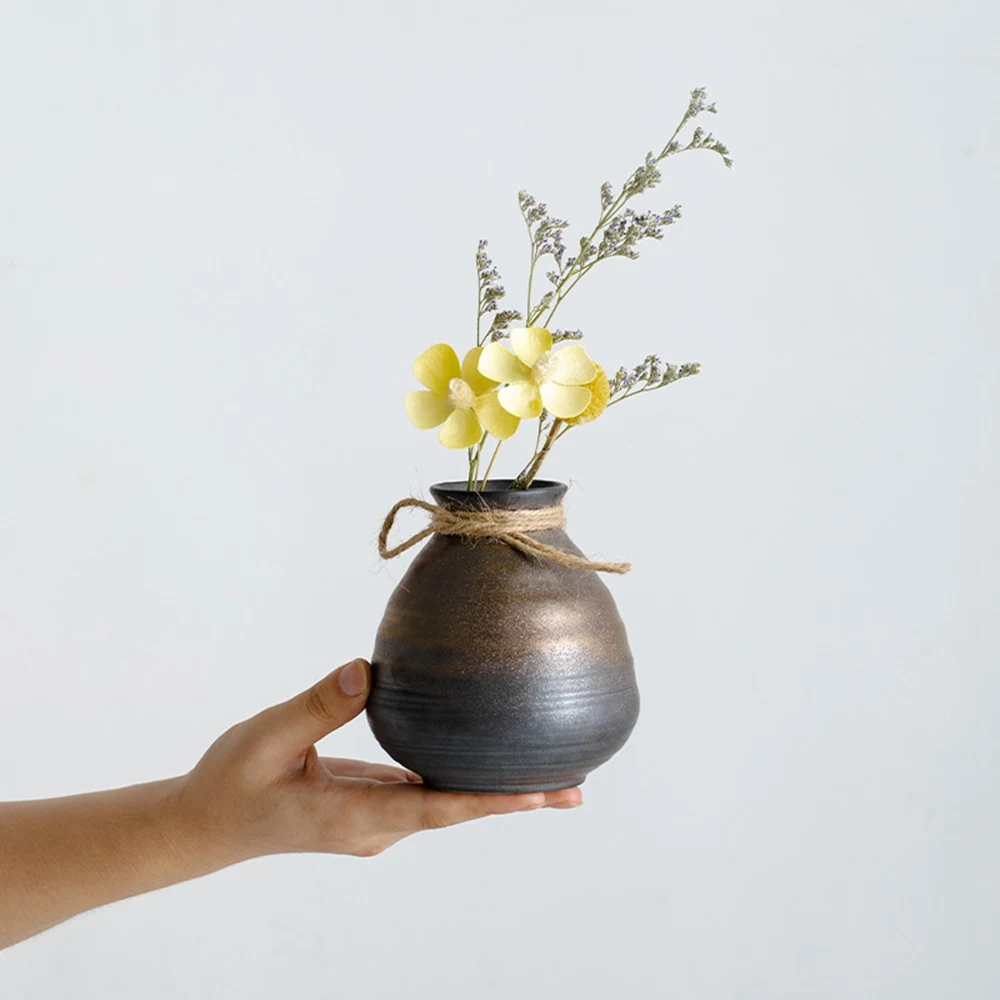 Irregular Ceramic Vase Wabi-sabi vintage do old ceramic vase decoration dry flower hydroponic living room table pottery flower