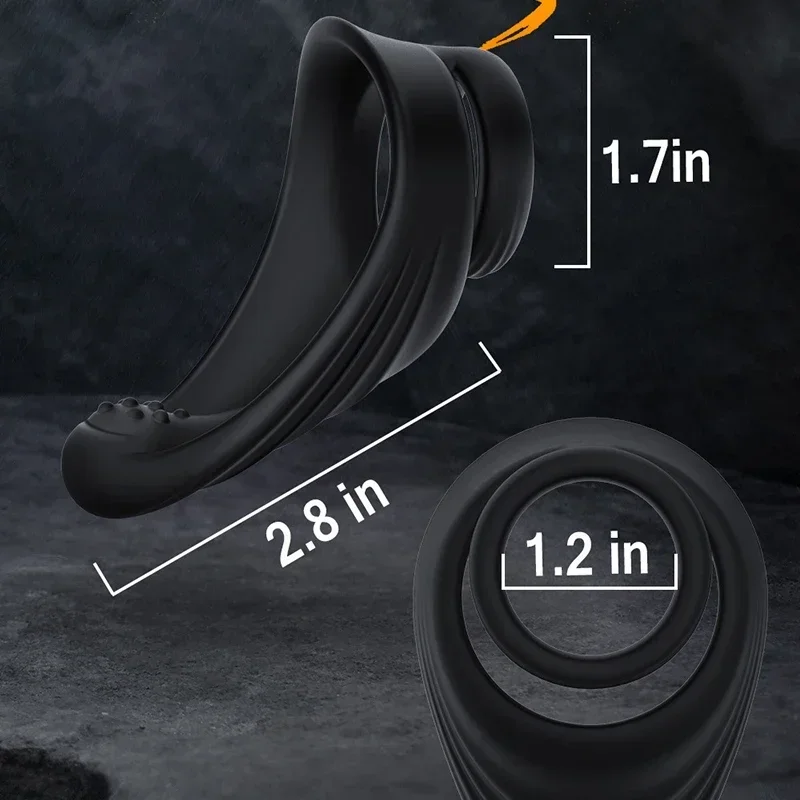 Silicone Dual Ring Penis Ring Men Stronger Erection Delay Ejaculation Reusable Male Masturbator Stretching Ring On Penis