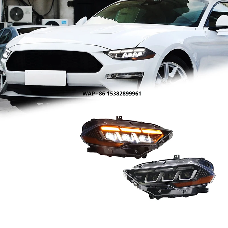 

FT Car Lights for Mustang Headlights 2018-2024 Mustang LED Projetor Headlamp Daytime Running Light Automotive Accessories