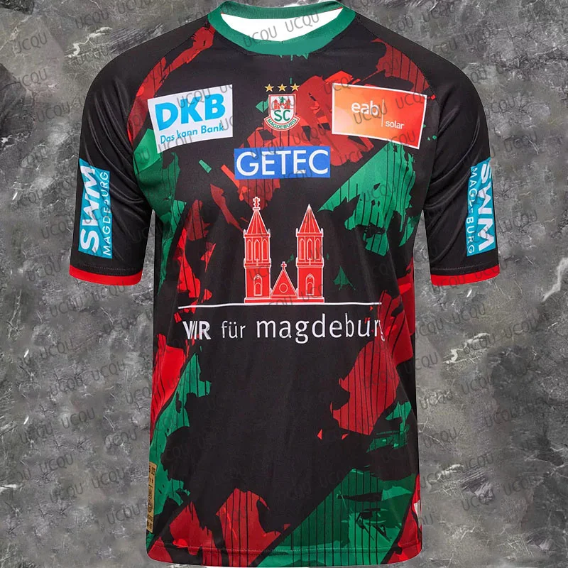 

Мужская гандбольная рубашка SC Magdeburg, женская и мужская спортивная одежда, тренировочная гандбольная форма большого размера, дышащая быстросохнущая спортивная пижама унисекс