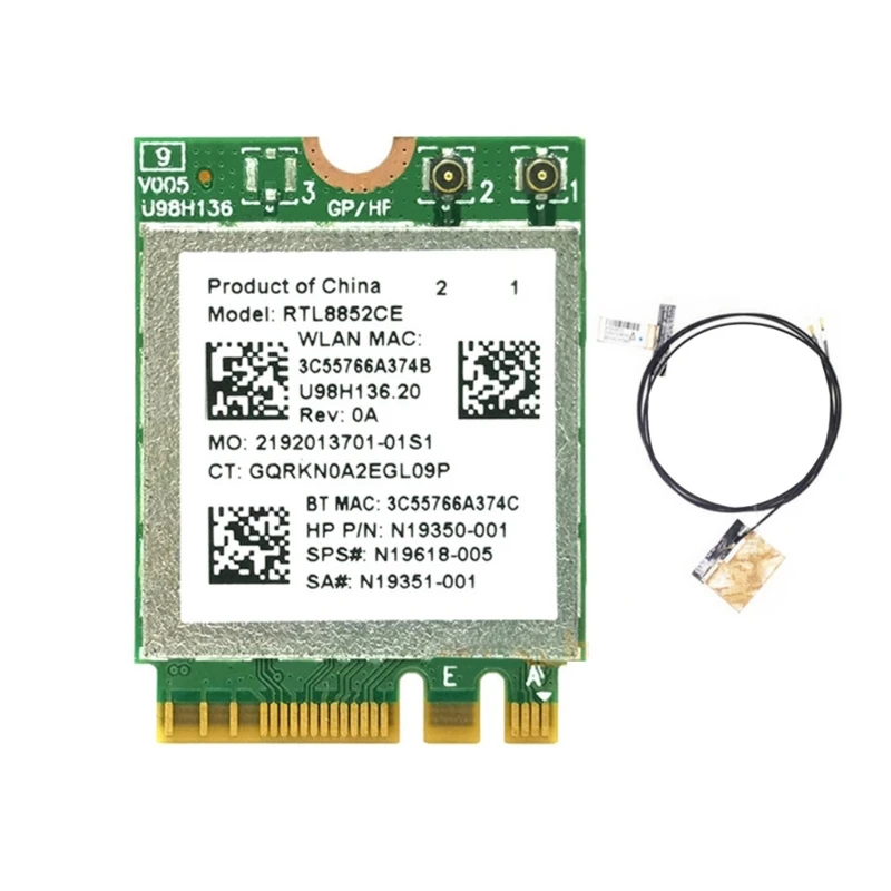 

5400M Wifi Receiver RTL8852CE 2.4/5/6G WiFi6E Card Bluetoothcompatible5.3 B0KA