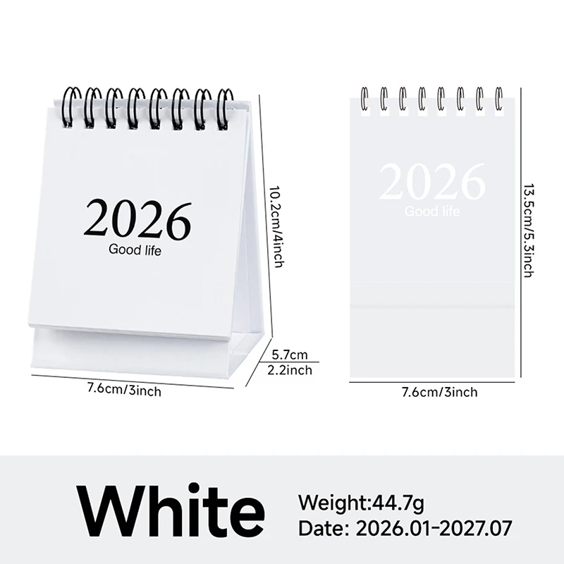 

(YY)1Pc 2026 New Simple Calendar Small Desk Calendar Creative Coil Calendar Planner Desktop Decoration Office Stationery 2026