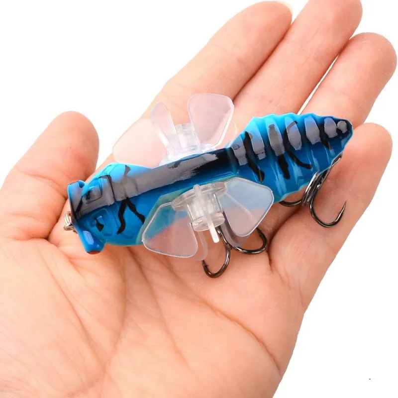 

2pcs Bionic Cicada Hard Fish Lure7.5cm/15.4g Spinning Spinning Fishing Bait Propeller Treble Hook For Freshwater Saltwater Lures