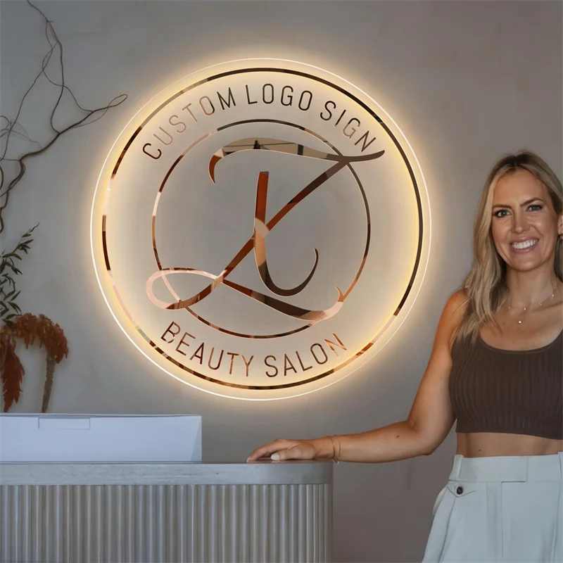 

Acrylic Sign,Custom Acrylic Business Logo Sign,3D Round Logo, Business Sign,Salon Decor Sign,Backlit Logo Sign,Acrylic Wall Sign