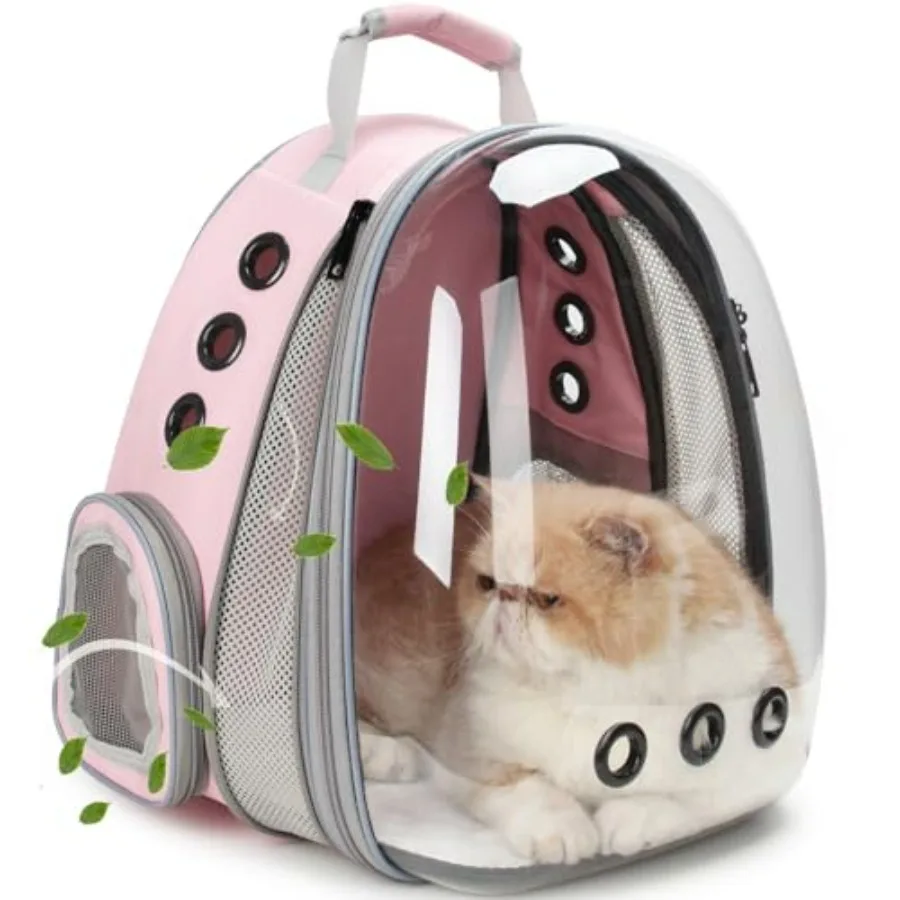

Cat Carrier Backpack, Expandable Bubble Pet Carrier for Cats and Small Dogs, Airline Approved Travel Backpack for Hiking, Walki