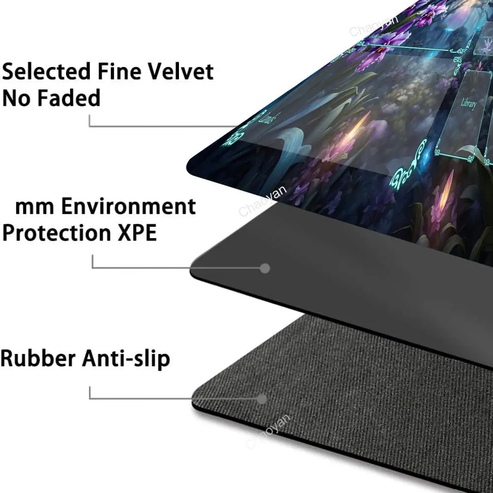 لوحة ماوس الكرز ذات طابع خيالي TCG سجادة لعب الألعاب سجادة لعب مبارزة للمبتدئين بطاقة معارك قائد 14*24 بوصة لوحة مكتب