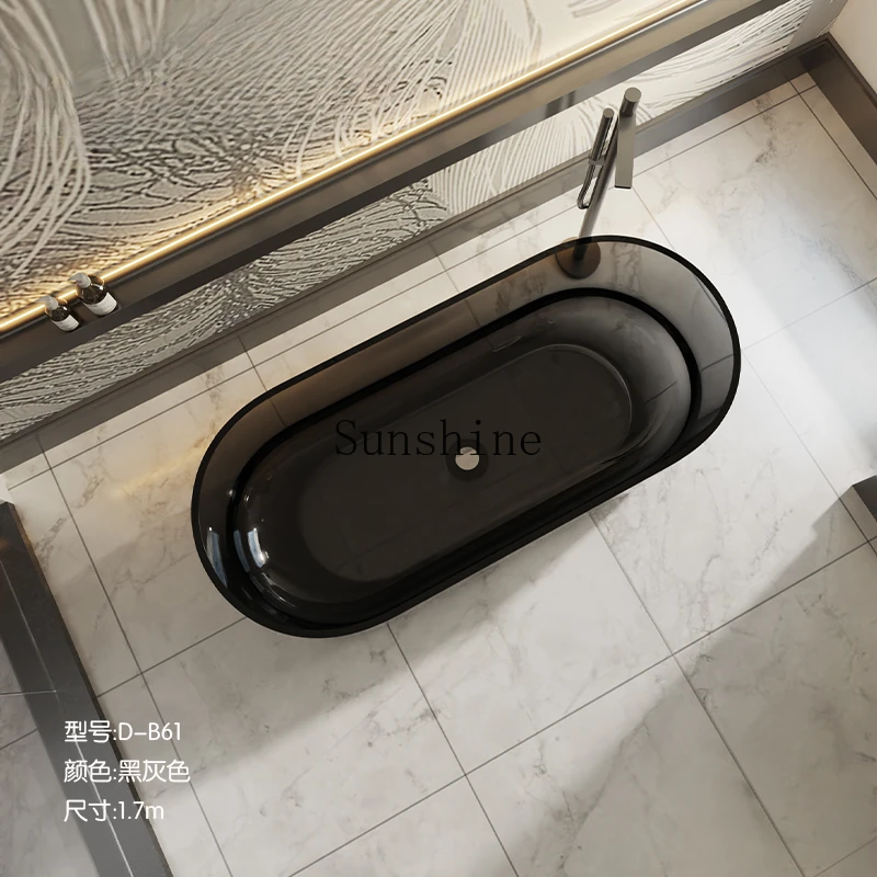 Transparent resin Color crystal Oval type Independent integrated molding Double bathtub Soaking pool