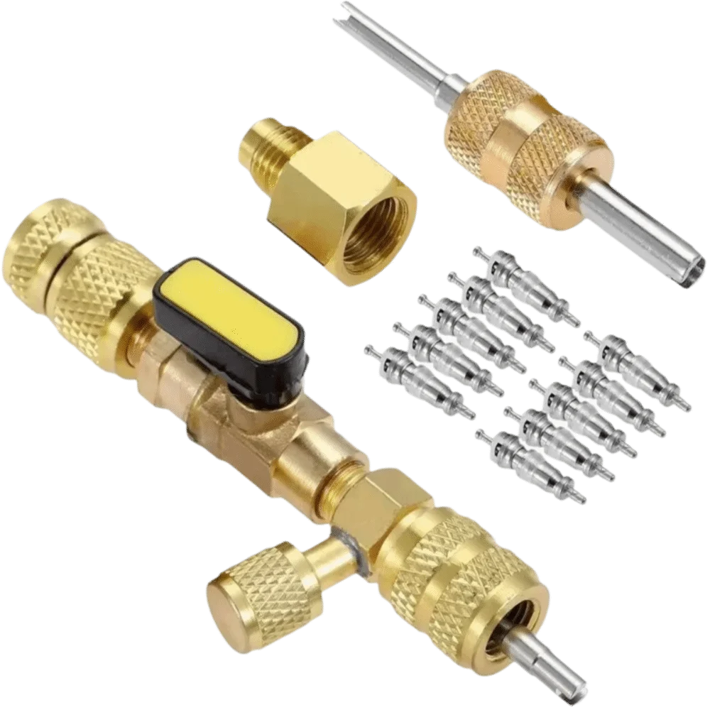 

A/C Line Repair Valve Core Remover 1/4" Port Universal Valve Core Installer Easy To Operate 5/16" Port HVAC Repair Tools