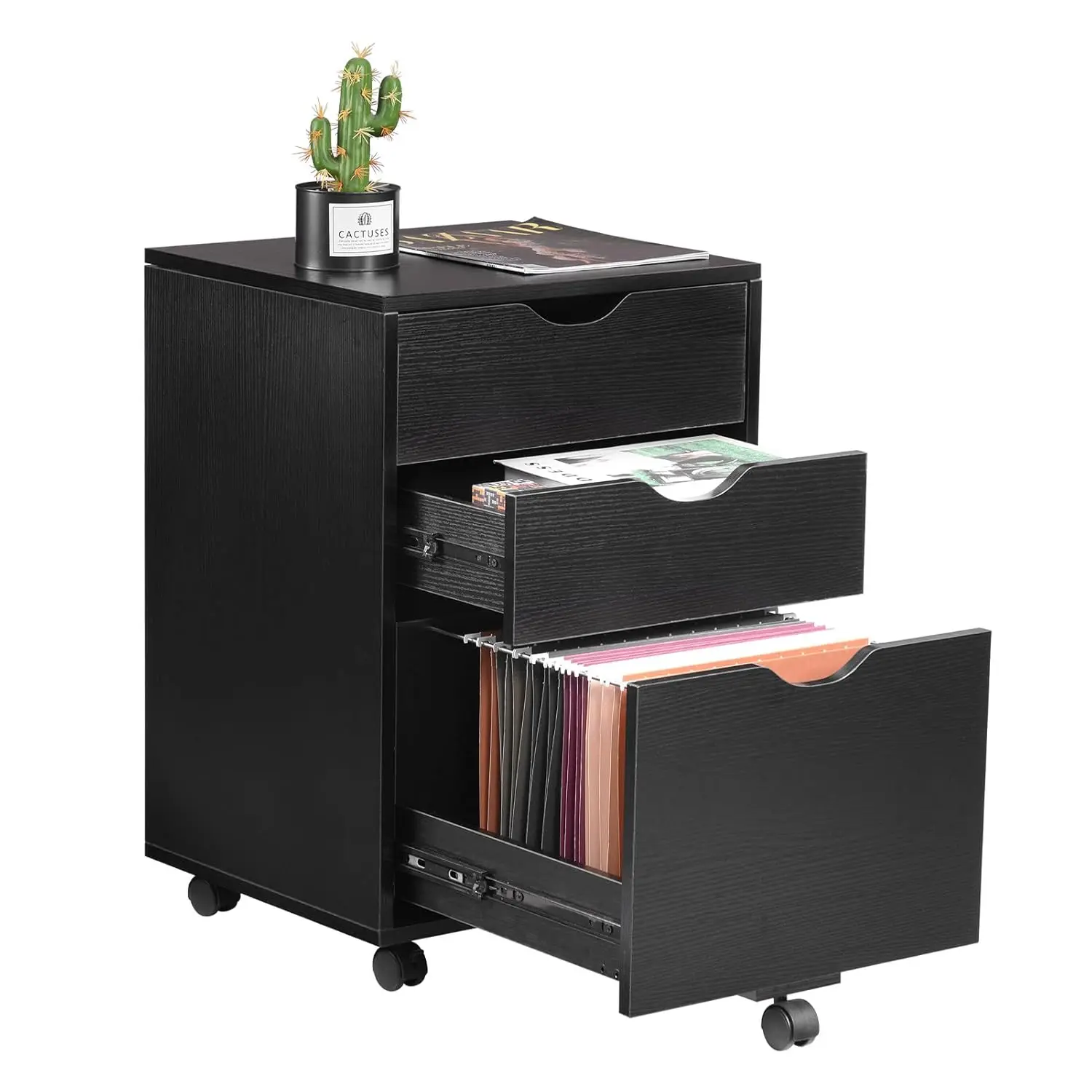 

Тумба-пенал на 3 ящика из дерева, подстольная, на колесиках, с полкой для принтера, для документов формата А4, 11,8 дюйма, на заказ