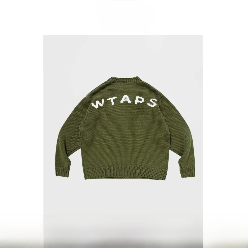 

Loose Fit round Ne Knitted Sweater with Letter Logo Vintage Sle Top for Men Casual Wear All Seasons Chinese Brand