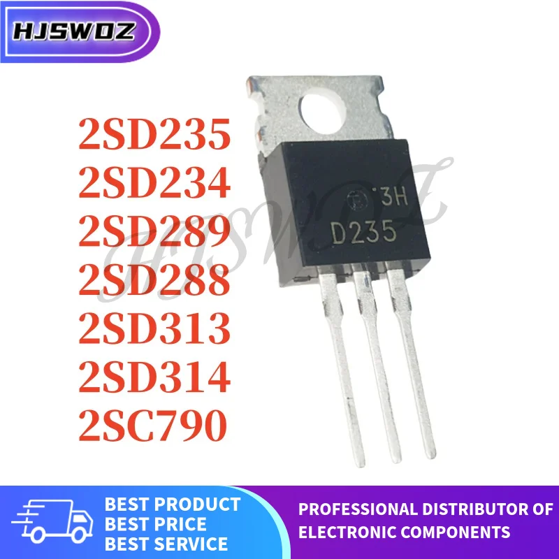 10 Uds 2SD235 2SD313 2SD234 2SD289 2SD288 2SD314 2SC790 D235 D313 D234 D289 D288 D314 C790 TO-220 nuevo en Stock