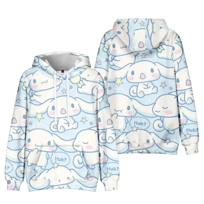 

New Anime Sanrio Cinnamoroll Big-eared Dog Cinnamon Dog Element Casual Fashion Hooded Sweatshirt The Best Gift Kids Clothes Girl