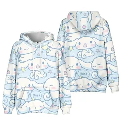 New Anime Sanrio Cinnamoroll Big-eared Dog Cinnamon Dog Element Casual Fashion Hooded Sweatshirt The Best Gift Kids Clothes Girl