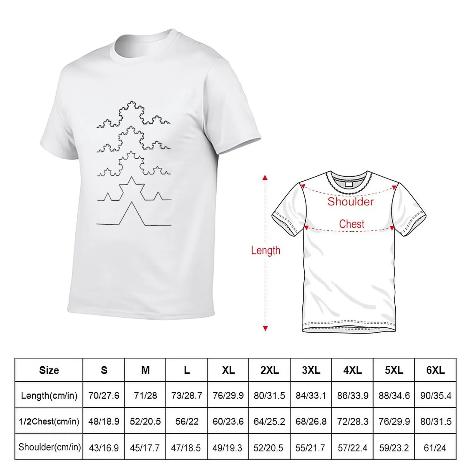 The Koch Curve T-Shirt korean fashion vintage clothes sweat mens graphic t-shirts hip hop