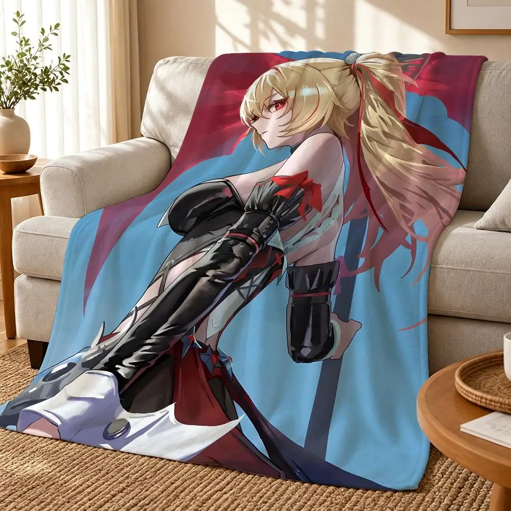 Claret Zenless Zone Zero Throw Flannel Throw Blanket Soft Lightweight Blanket for Sofa Couch Bed Office Naps Travel Home