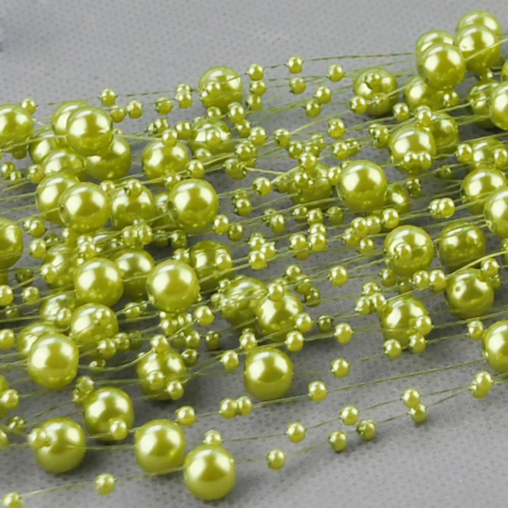 10M 3-8mm Perlen-Girlande Perlenstränge Fischketten-Band für Weihnachtsbaum Kranz Geschenkverpackung Dekoration – Detail 4