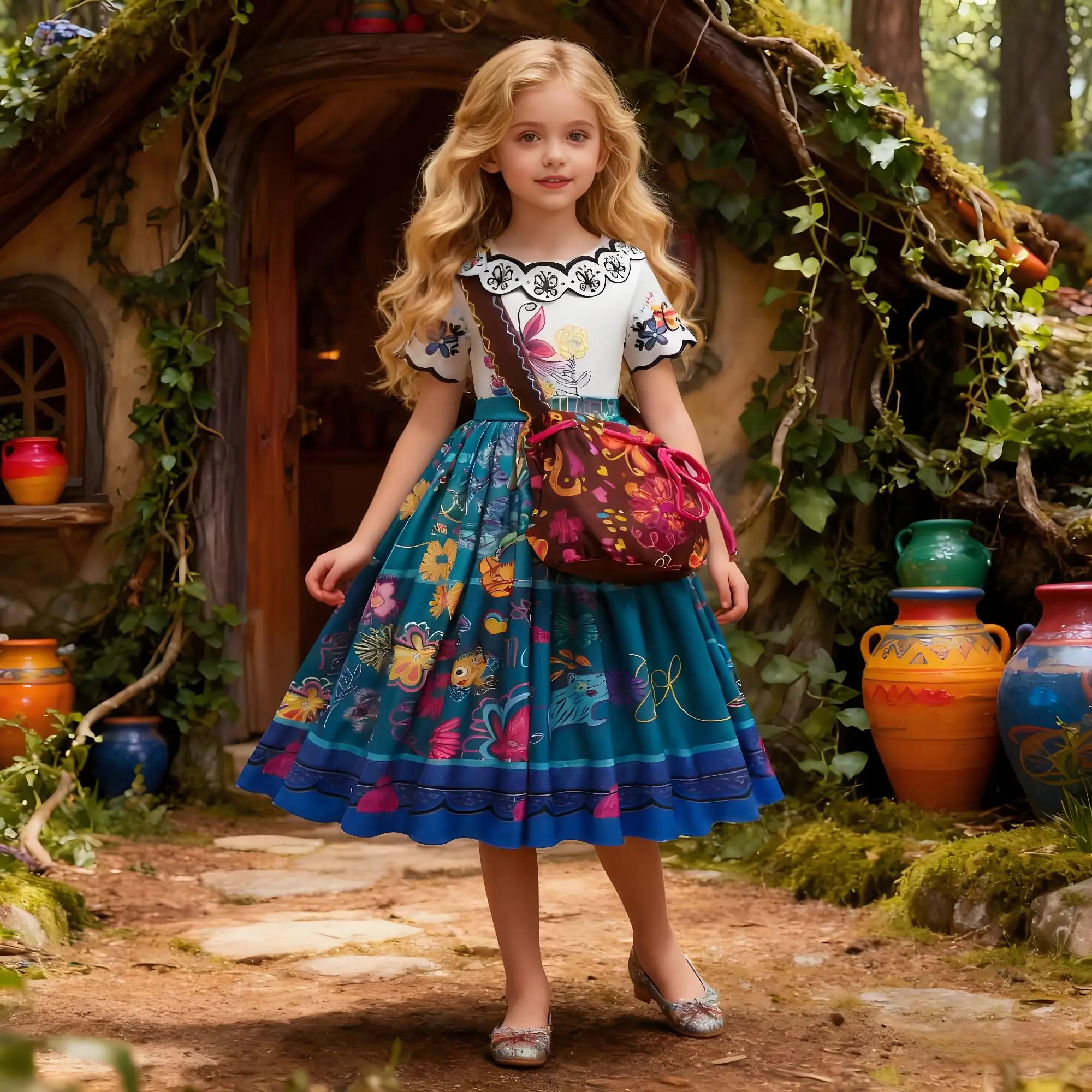 الفتيات الأميرة زي الأطفال Encanto هالوين سوينغ متوهج ملابس الاطفال المطبوعة ميرابيل الكرتون الخيال تأثيري فستان 2-10Y