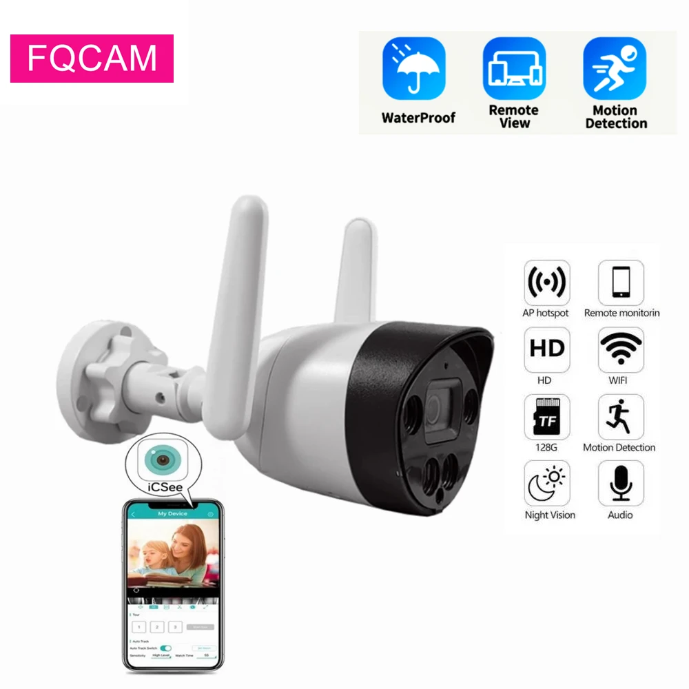 

ICSEE 2MP 1080P Wifi Bullet Security WIFI Camera Outdoor Video Surveillance Wireless Camera 1080P Two Ways AUDIO IR Night Vision