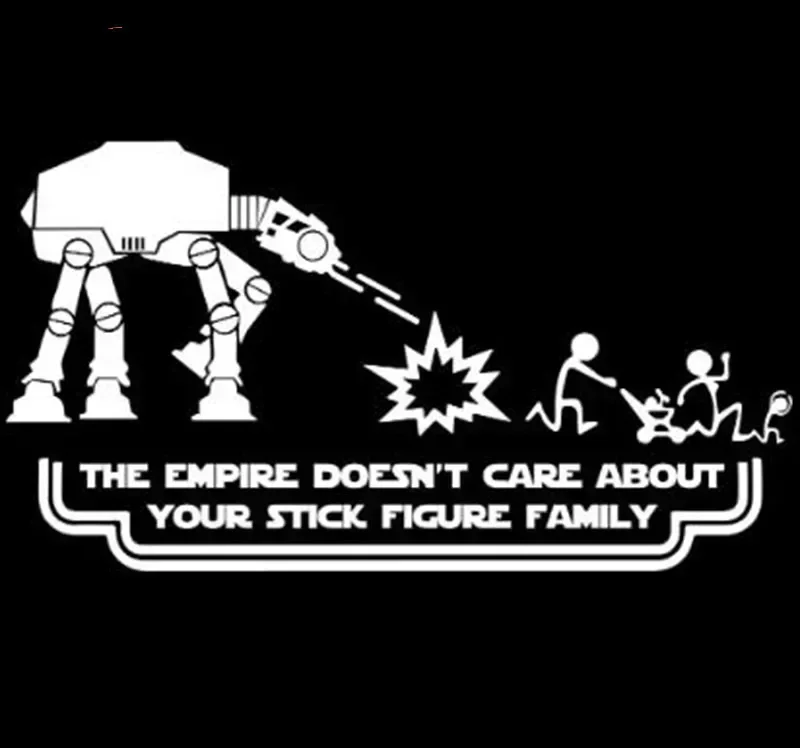 jpct ブラック/シルバー 面白いファミリーカーデカール エンパイアはあなたのことを気にしない ステッカー クリエイティブビニールステッカー C364