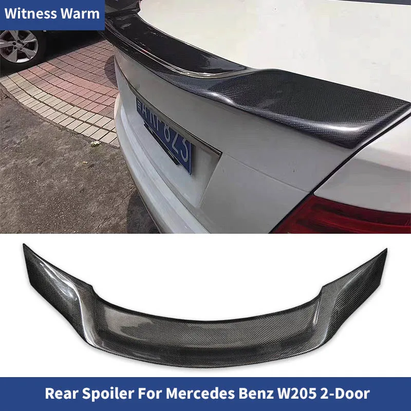 W205 Trunk Lip Spoiler Carbon Fiber Rear Wing for Mercedes Benz c Class C180 C200 C250 2 Door 2016 - 2019