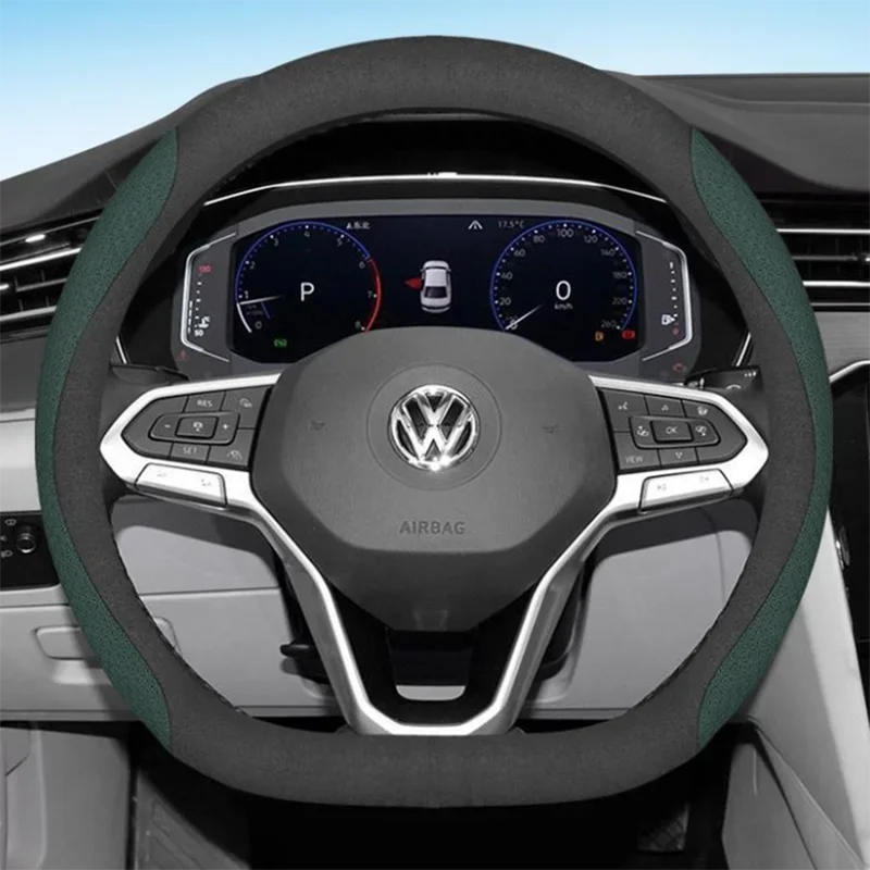 Leather Car Steering Wheel Cover for Volkswagen ID5 ID4 ID3 ID7 ID6 Pro Crozz GTX 2021 2022 2023 2024 Auto Interior Accessories