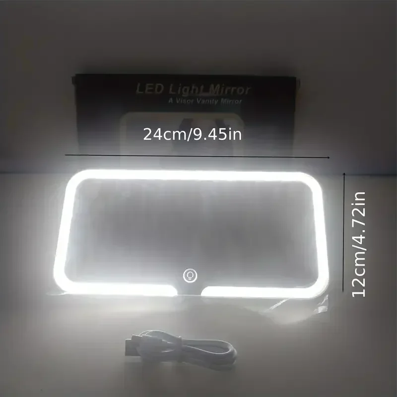 Car Sun Visor Vanity Mirror Big 3 Light Modes Rechargeable Car Makeup Mirror Touch Control Car Light Up Mirror Universal