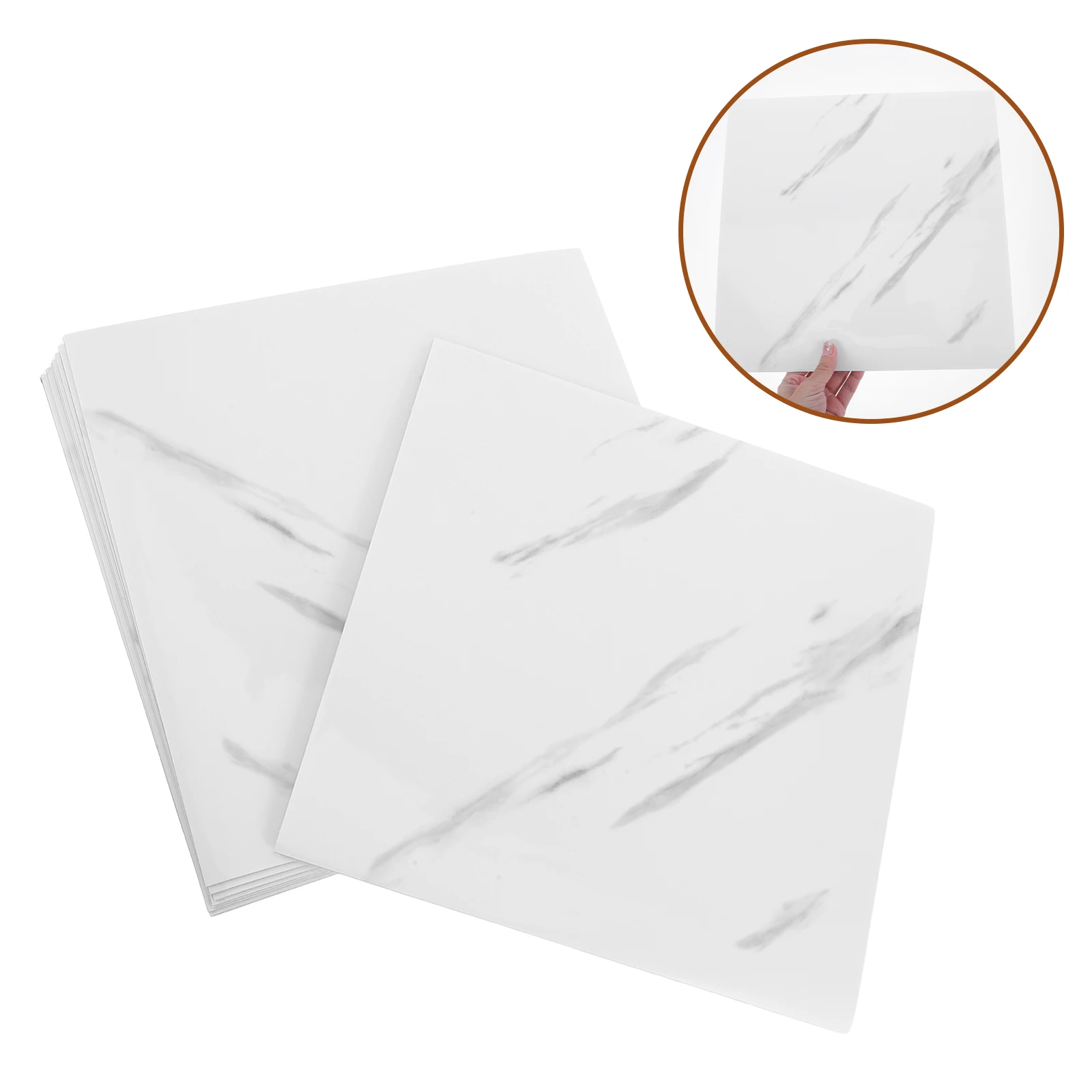 

10pcs Self-Adhesive Marble Peel Stick Tiles Waterproof Durable Scratch Resistant Easy Installation For Kitchen Bathroom Living