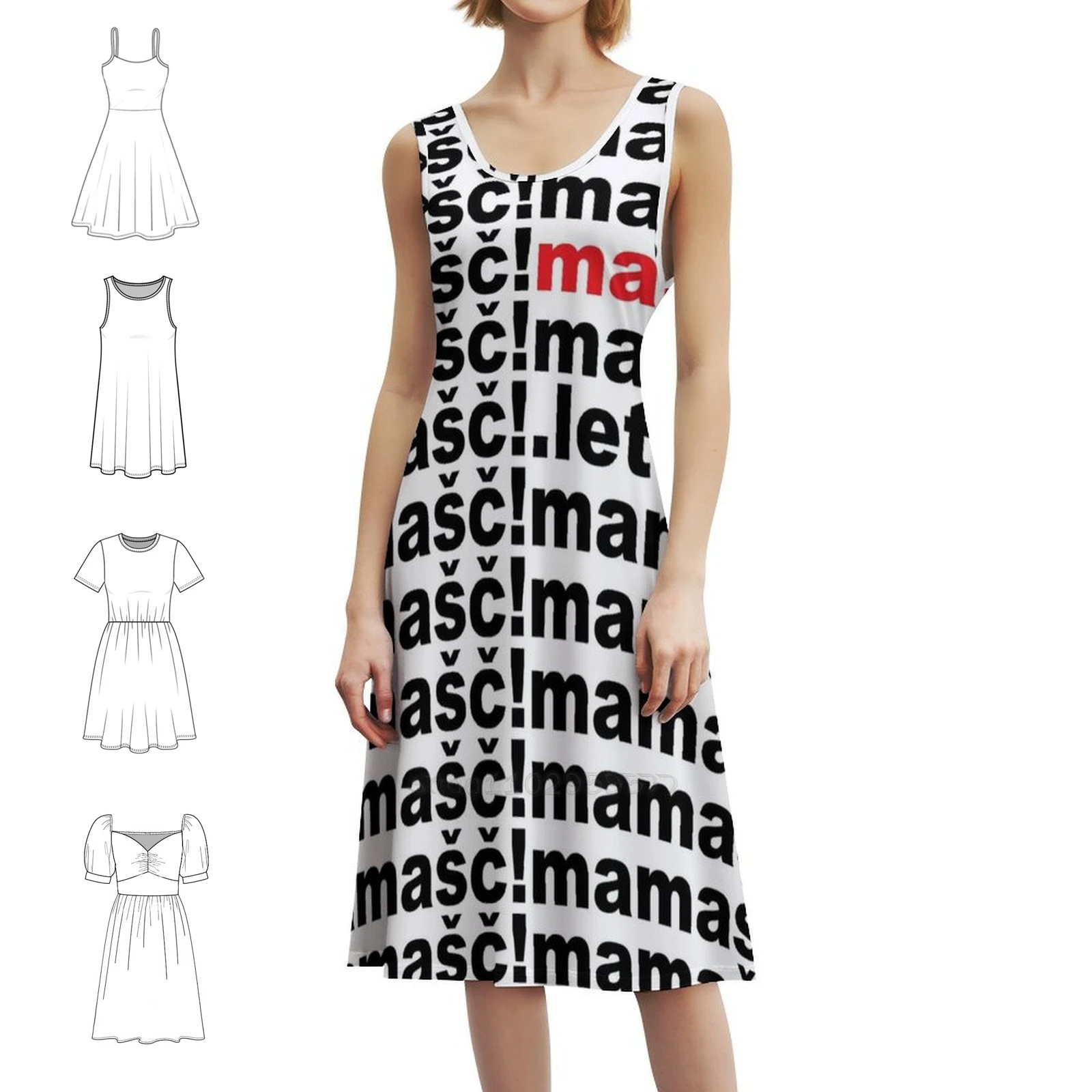 

Mama! Vintage Bohemian Dress Puff Sleeve Or Sleeveless Options For Women Dress Eurosong Croatia Let3 Mama  Mama Dress
