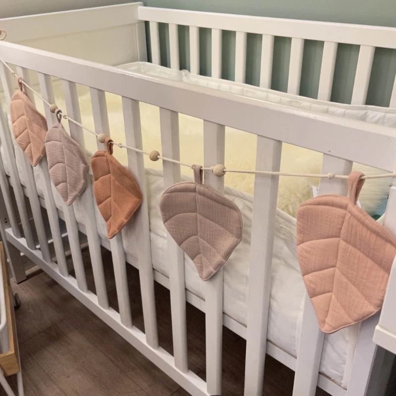 Drapeaux feuilles décoratifs pour chambre bébé, jolis motifs feuilles, banderole en coton pour photographie 85LE