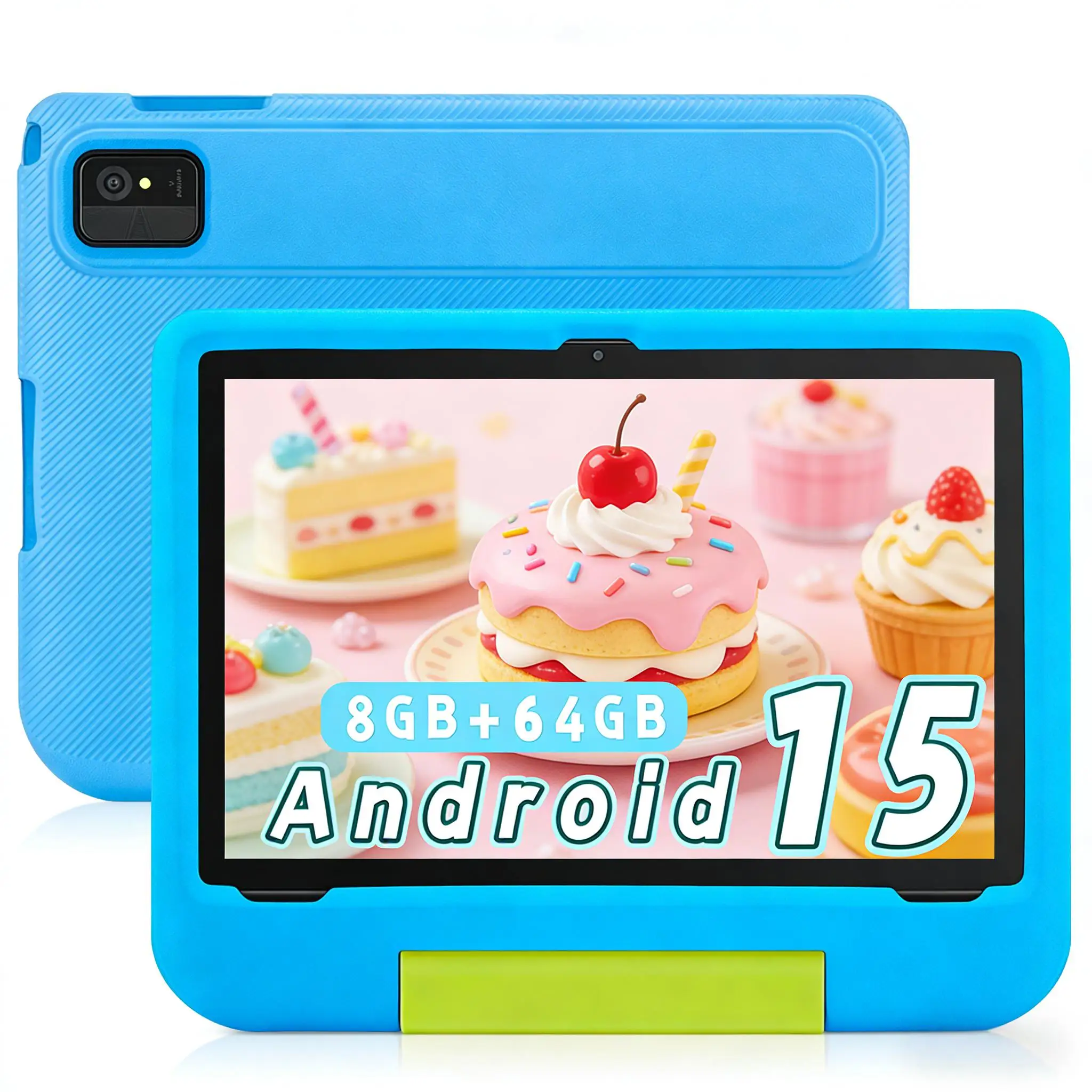 2026 New Android 15 Kids Tablet 10 Inch HD IPS 8GB RAM 64GB ROM Expandable 1TB WiFi 6 Kids Mode Eye Protection Toddler Tablet