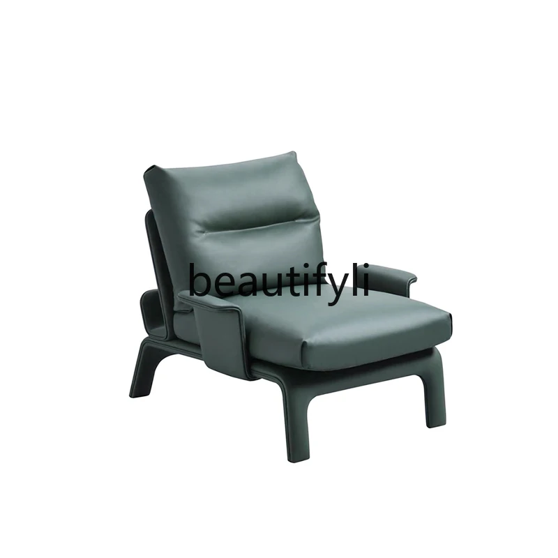 

Nordic leather sofa chair creative living room balcony art single lazy recliner