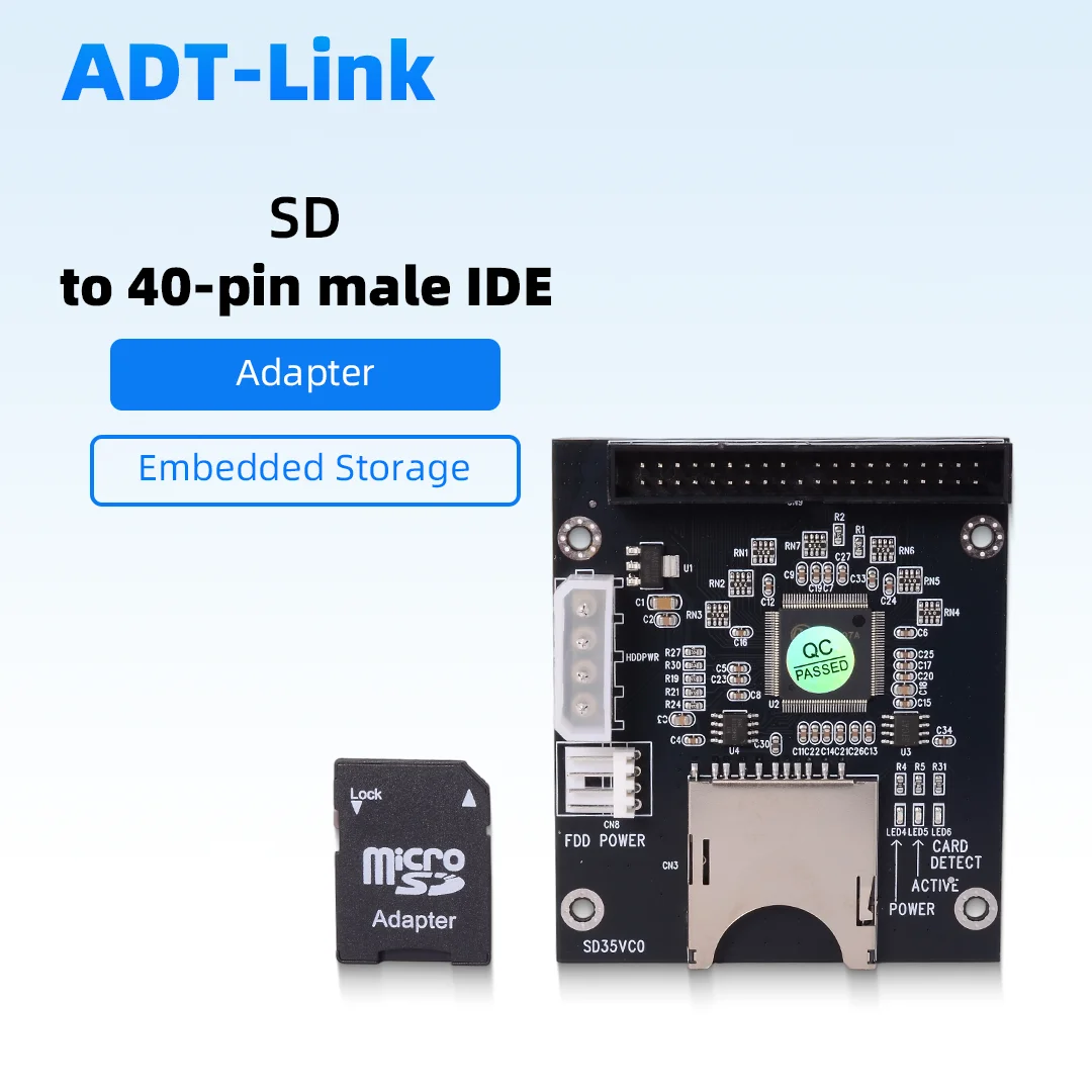 SD to 3.5" IDE 40PIN Adapter Industrial Embedded SSD Storage Card Reader for Industrial PC Motherboard POS Machine DVR Router