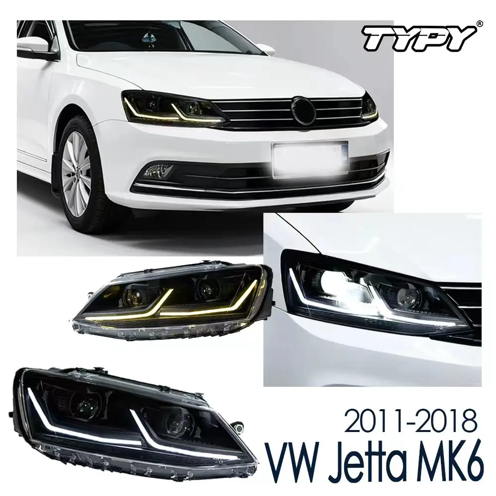 

TYPY Car Headlights For VW Jetta MK6 LED 2011-2018 Headlight Styling Dynamic Turn Signal Lens Automotive accessories assembly