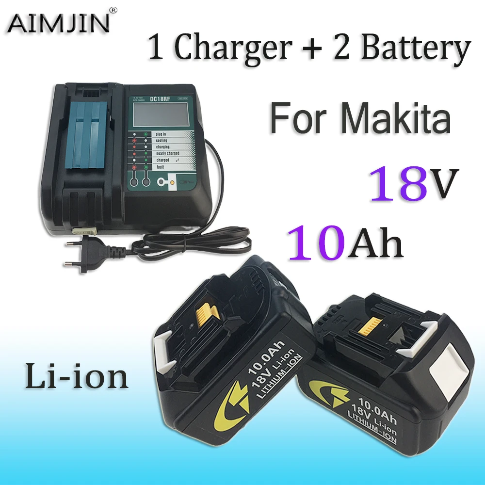 

For Makita 18V 10.0Ah LED Light Display Li-ion Battery , Compatible18V BL1860 BL1830 BL1850 BL1860B Drill，With Charger