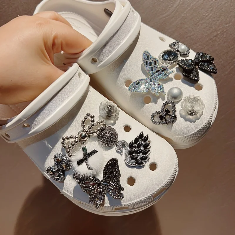 

New JIBBITZ Black Swan imitation alloy niche high-end shoe Charms DIY Removable Shoe Accessories Party Gifts Favors