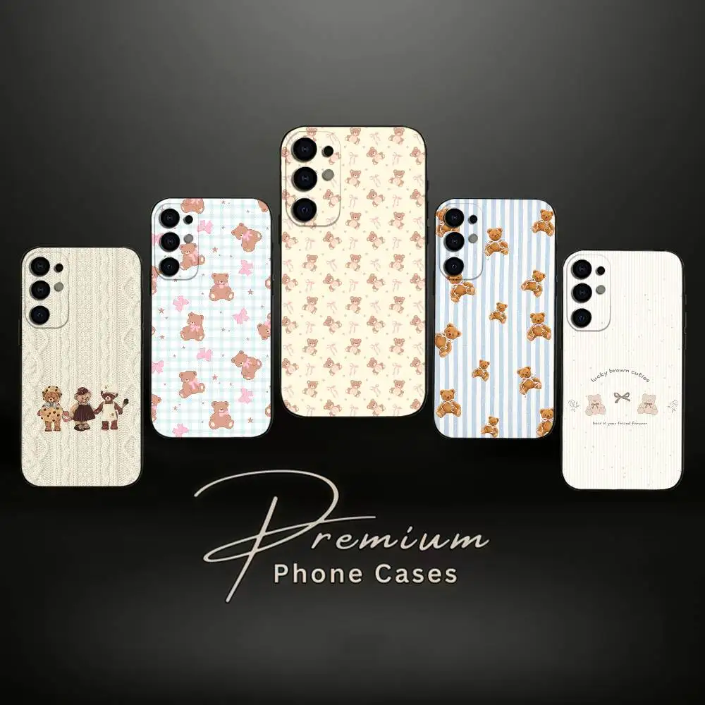 

Teddy Bear Patchwork Phone Case Silicone Soft For Samsung S25,S24,S21,S22,S23,S30,Ultra,S20,Plus,Fe,Lite
