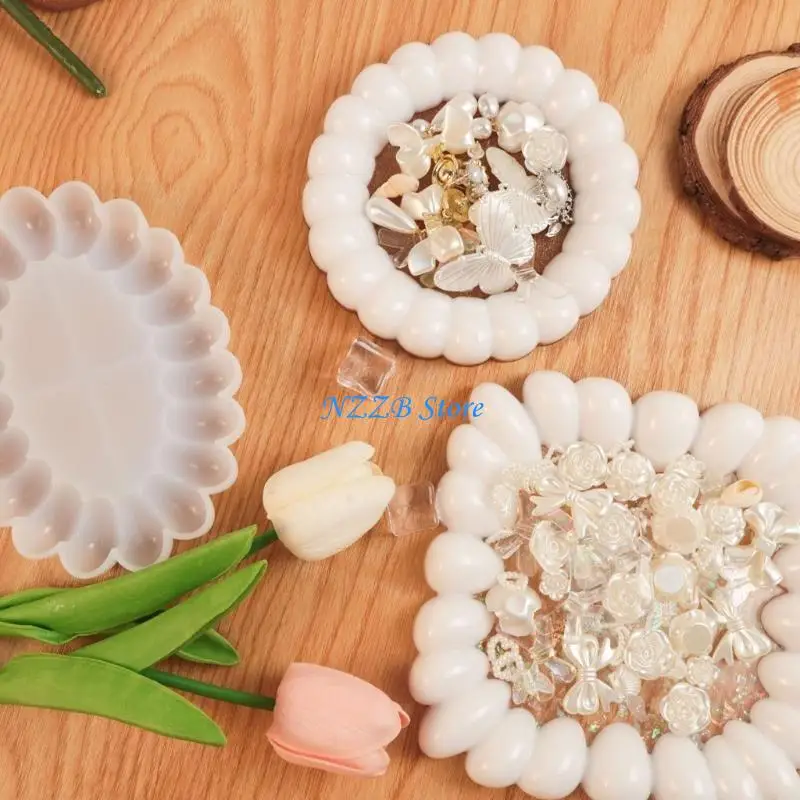 

T21F DIY Bubble Silicone Mold Round Jewelry Storage Tray Gypsum Resin Mould