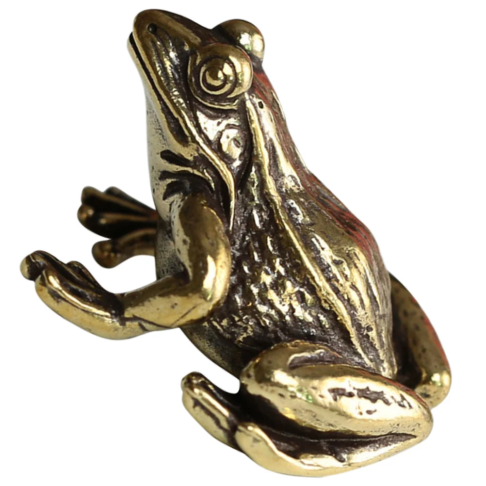 

Retro Brass Solid Frog Desktop Decorative Ornament Figurines Decorations for Outdoors Garden Statues Turtle