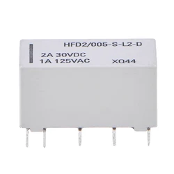 One Or 2pcs 12V Coil Bistable Latching Relay DPDT 30VDC 2A 1A 125VAC HFD2/005-S-L2-D Realy