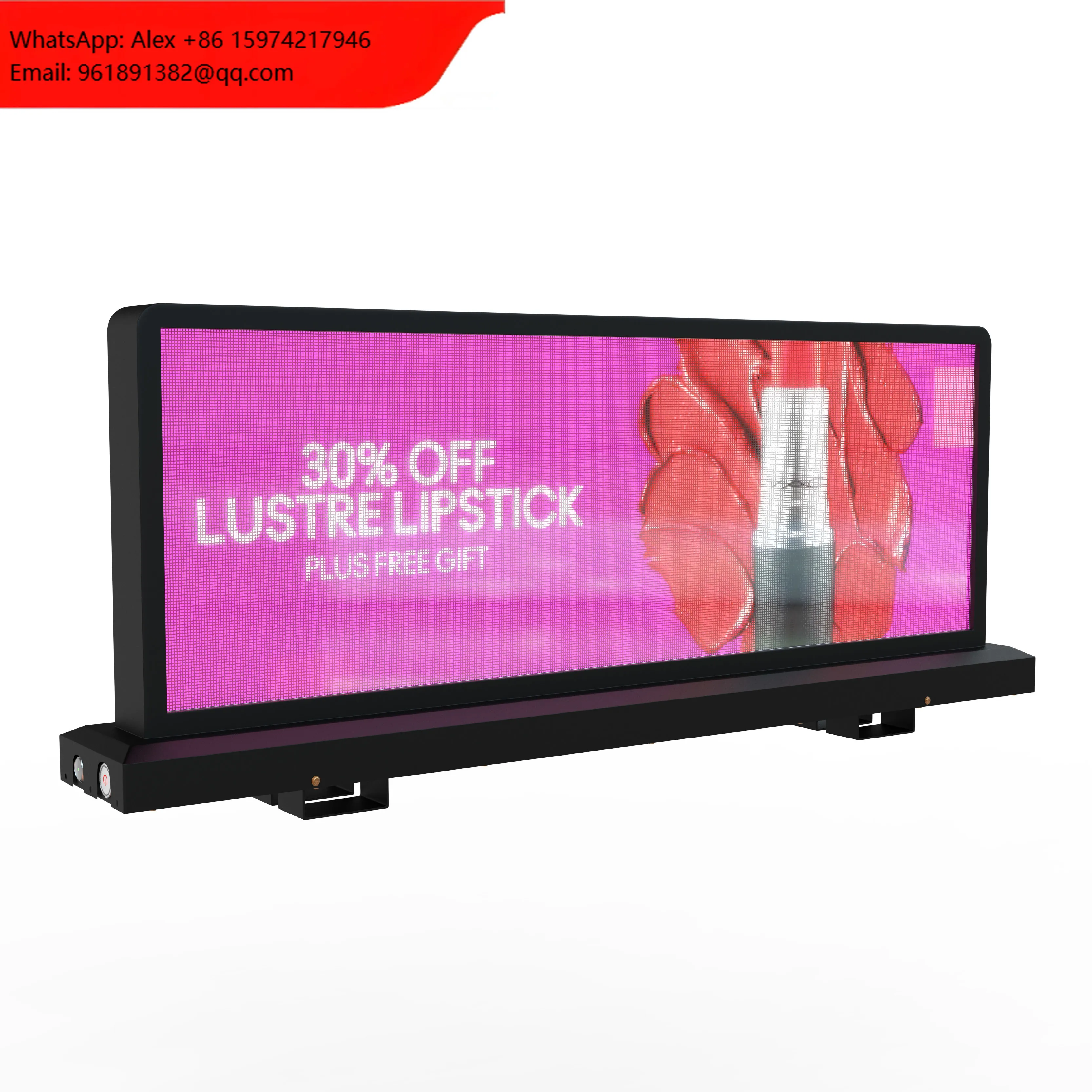 

P2.5 LED Car Mounted Screen Ultra-thin High-definition Outdoor Waterproof Double-sided Roof Screen Taxi LED Display