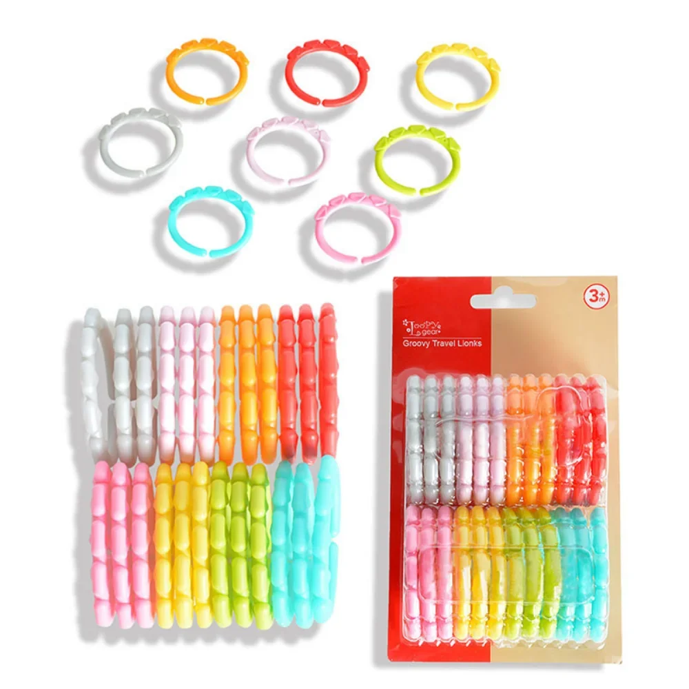 6/8/24Pcs Baby massaggiagengive giocattoli Baby sonaglio colorato arcobaleno anelli molari sonaglio giocattoli di sicurezza per bambini culla passeggino appeso