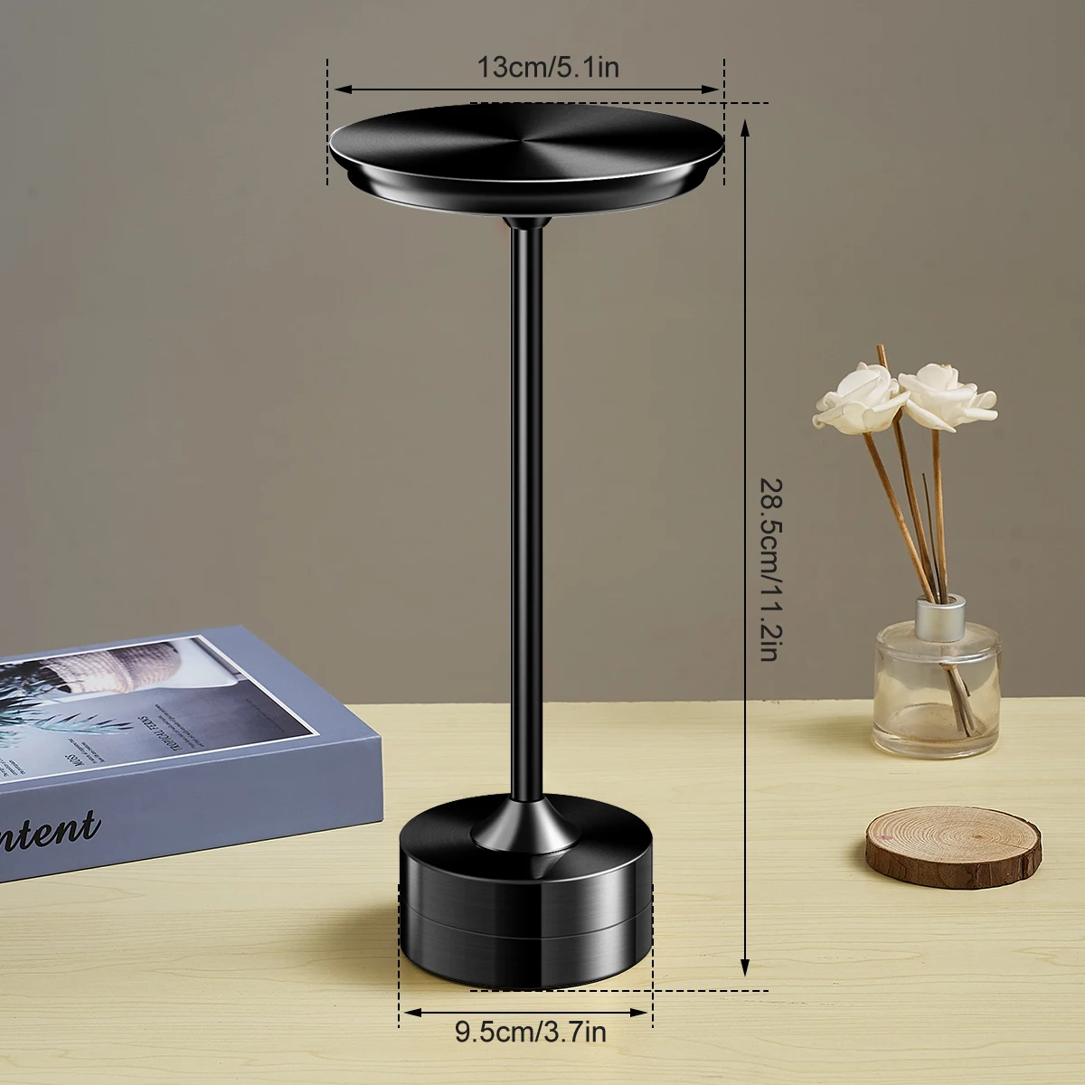 Wireless Table Lamp Touch Sensor Rechargeable Desktop Night Light LED Reading Lamp for Restaurant Hotel Bar Bedroom Decor Light