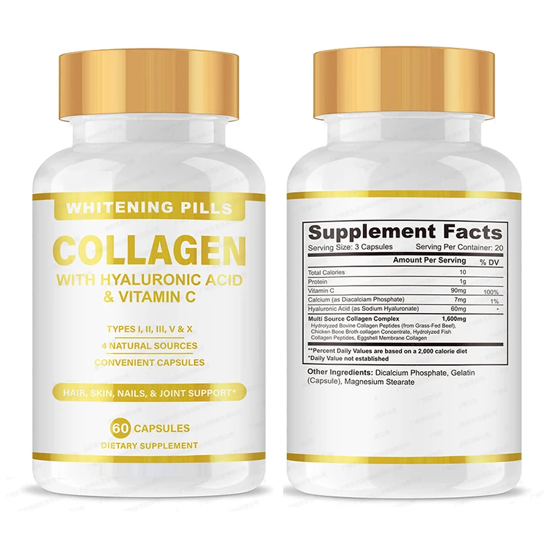 

2 Bottle Collagen VC Capsules Skin Vitamin C Hair Skin Nails Joint