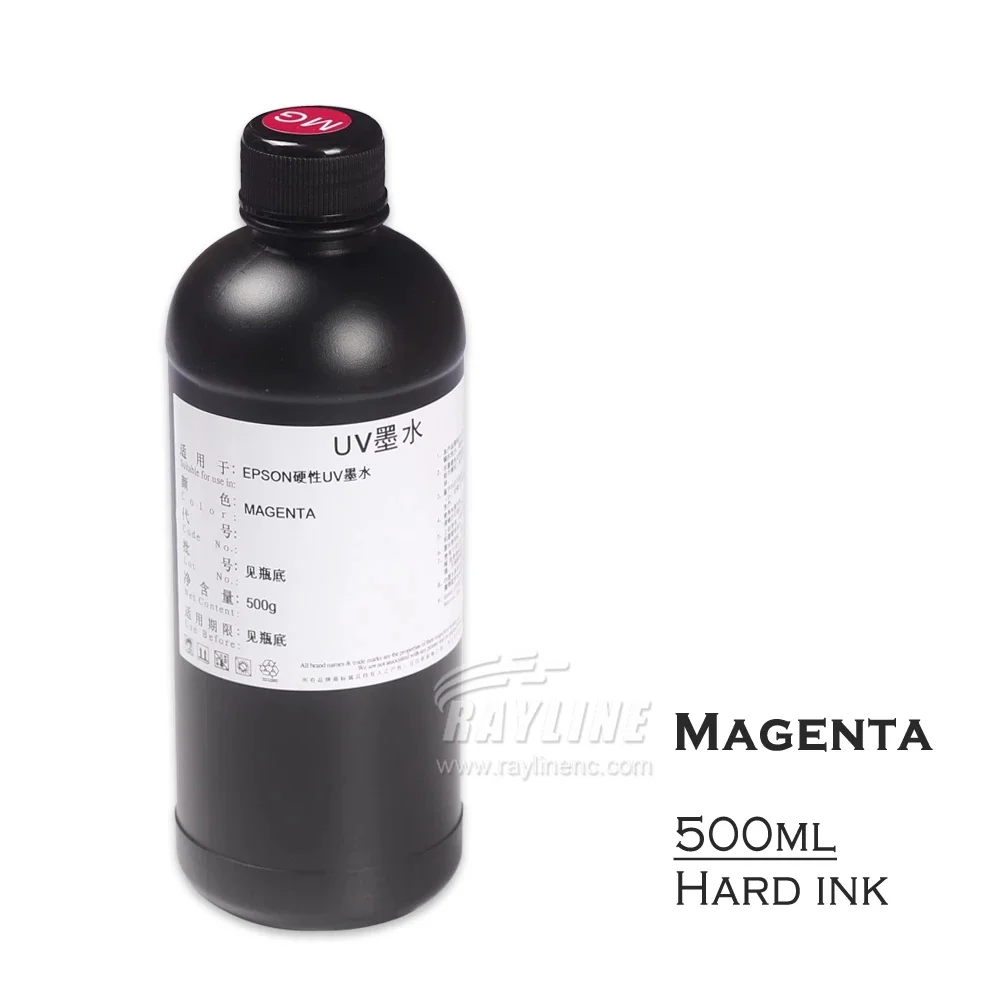 High-end 250ML 500ml Hard UV Ink UV LED Curable Ink For Epson DX5 DX7 DX10 XP600 TX800 Printhead UV Flatbed Printer Wall Printer