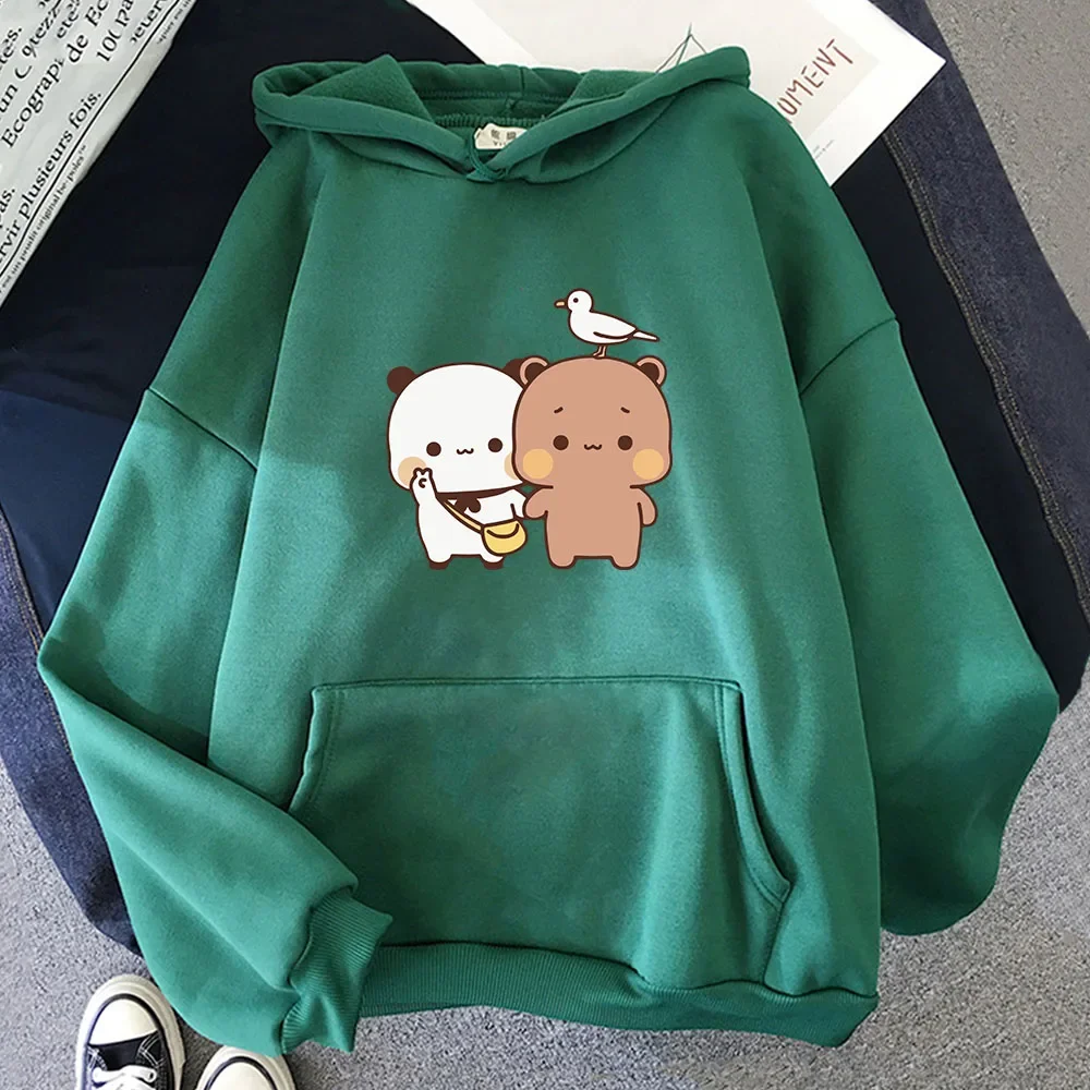 Panda Bear Bubu Dudu Printed Clothes Cartoon Hoodies Men/Women Hooded Sweatshirt Korean Pullovers Long Sleeve Pocket Male Casual
