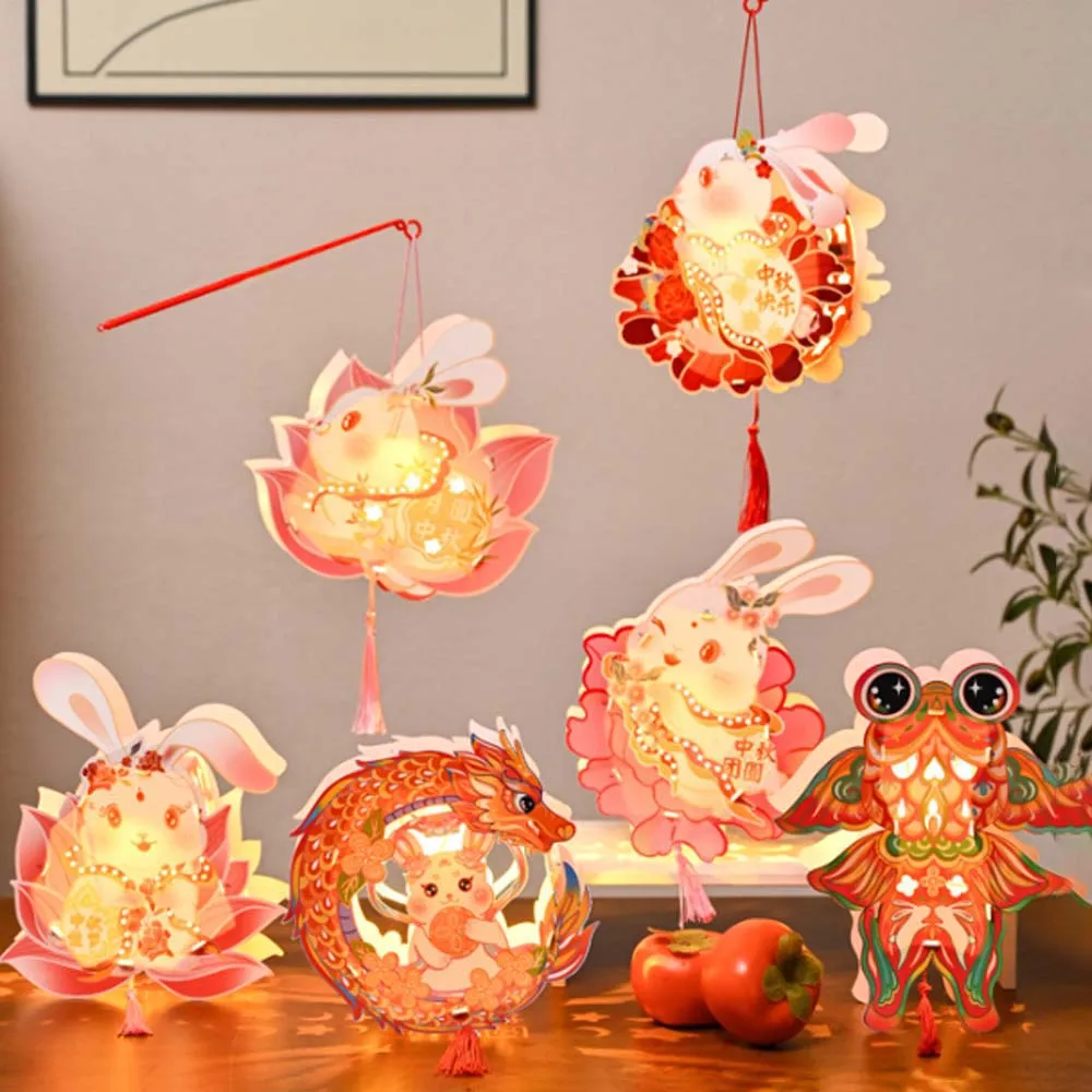 

DIY Material Bag Children's Rabbit Lantern Chinese Style Glowing Mid-Autumn Festival Lamp Luminous Koi Fish