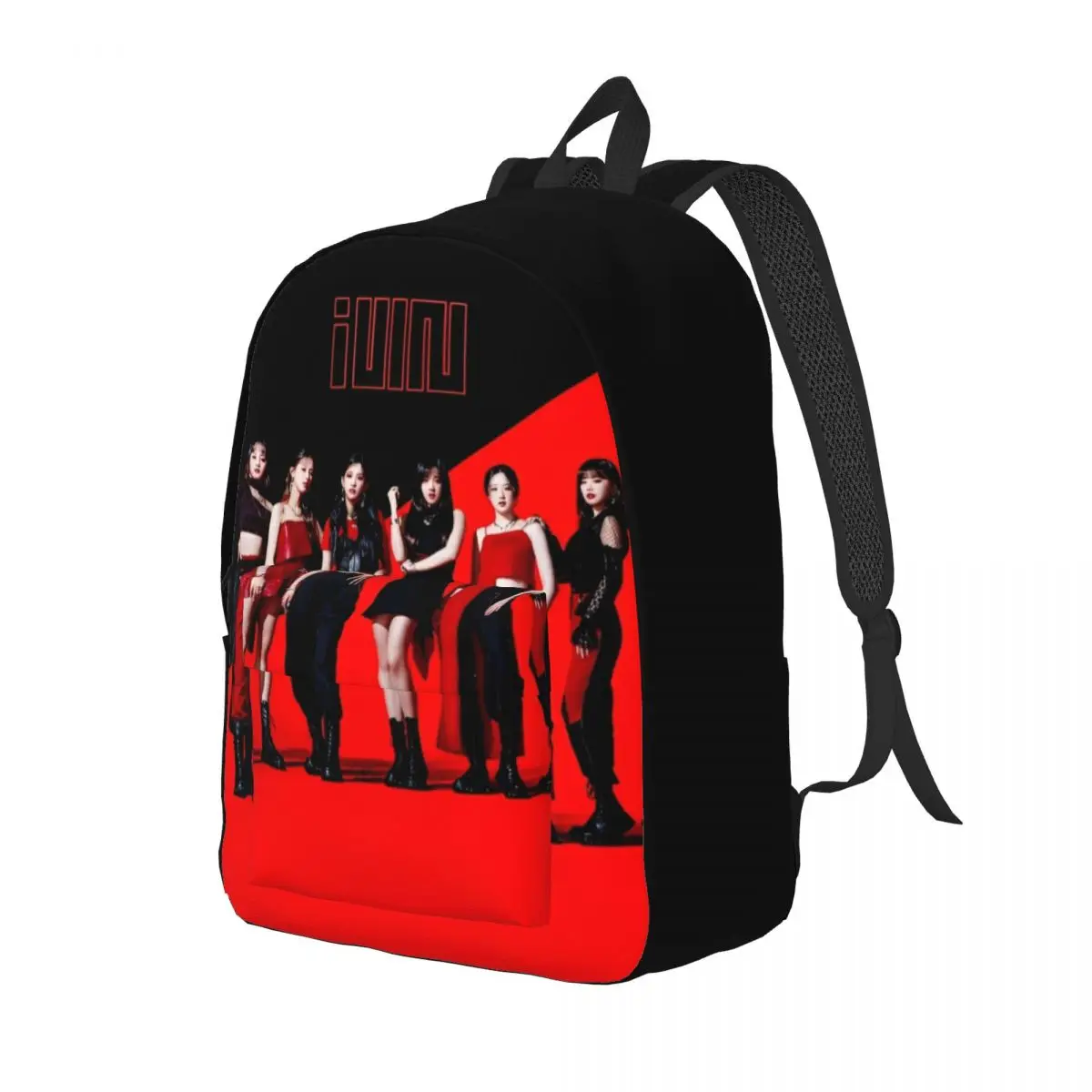 (G) mochila I-DLE adolescentes para hombres y mujeres, morral deportivo para estudiantes de negocios, Grupo k-pop, bolsas de lona universitarias