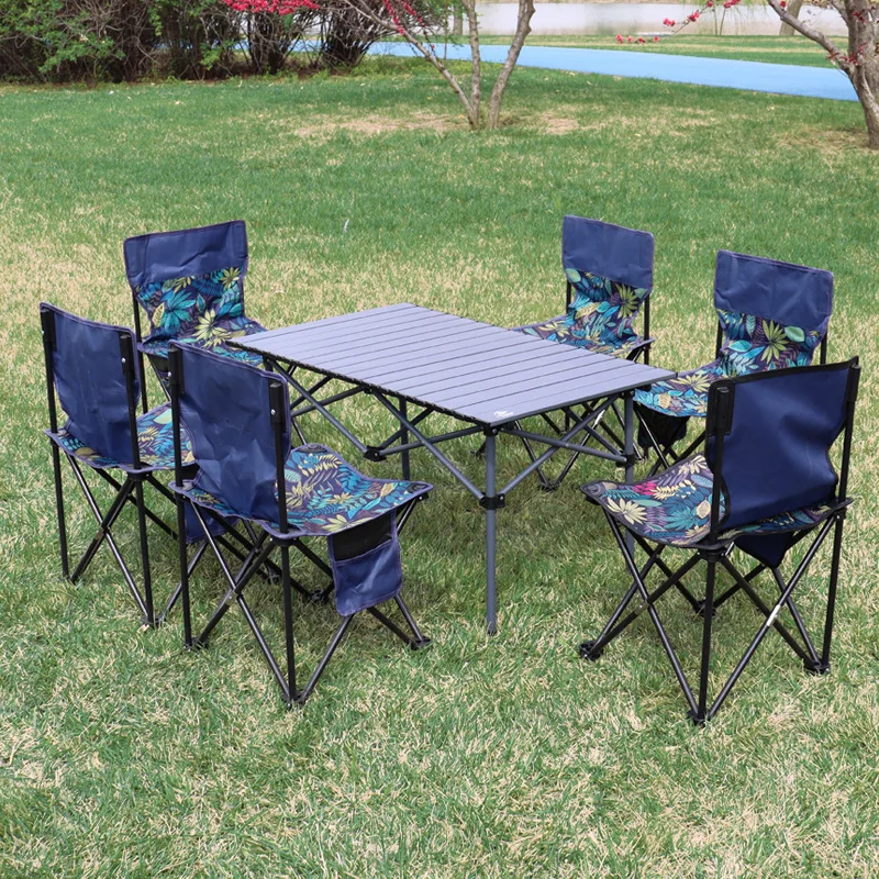 

Outdoor Fishing Camping Folding Table Portable Rolls Table Leisure Picnic Barbecue Simple Carbon Steel Desk Essential Tools RV